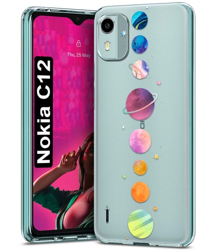     			Fashionury Multicolor Printed Back Cover Silicon Compatible For Nokia C12 ( Pack of 1 )