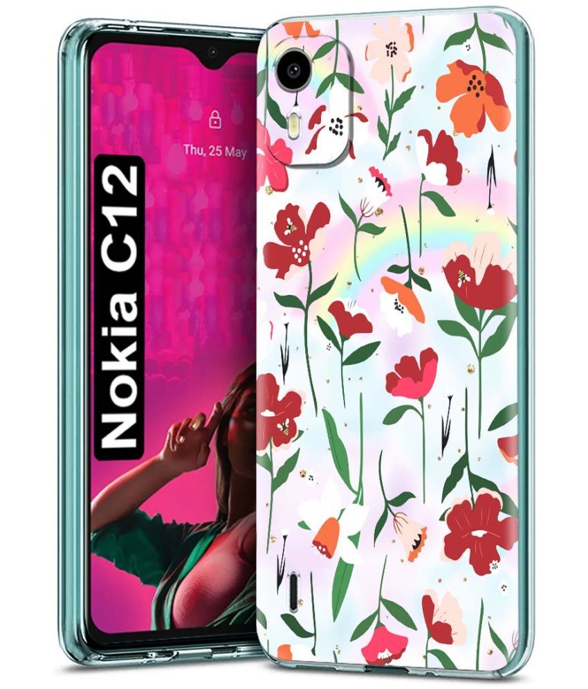     			Fashionury Multicolor Printed Back Cover Silicon Compatible For Nokia C12 ( Pack of 1 )