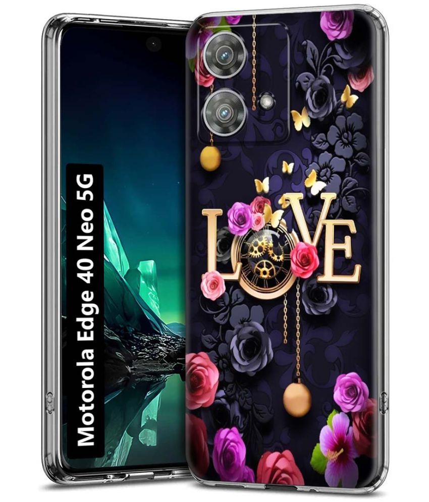     			Fashionury Multicolor Printed Back Cover Silicon Compatible For Motorola Edge 40 Neo 5G ( Pack of 1 )