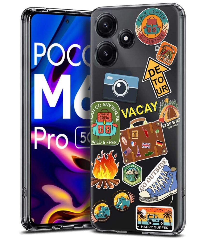     			Fashionury Multicolor Printed Back Cover Silicon Compatible For Poco M6 Pro ( Pack of 1 )