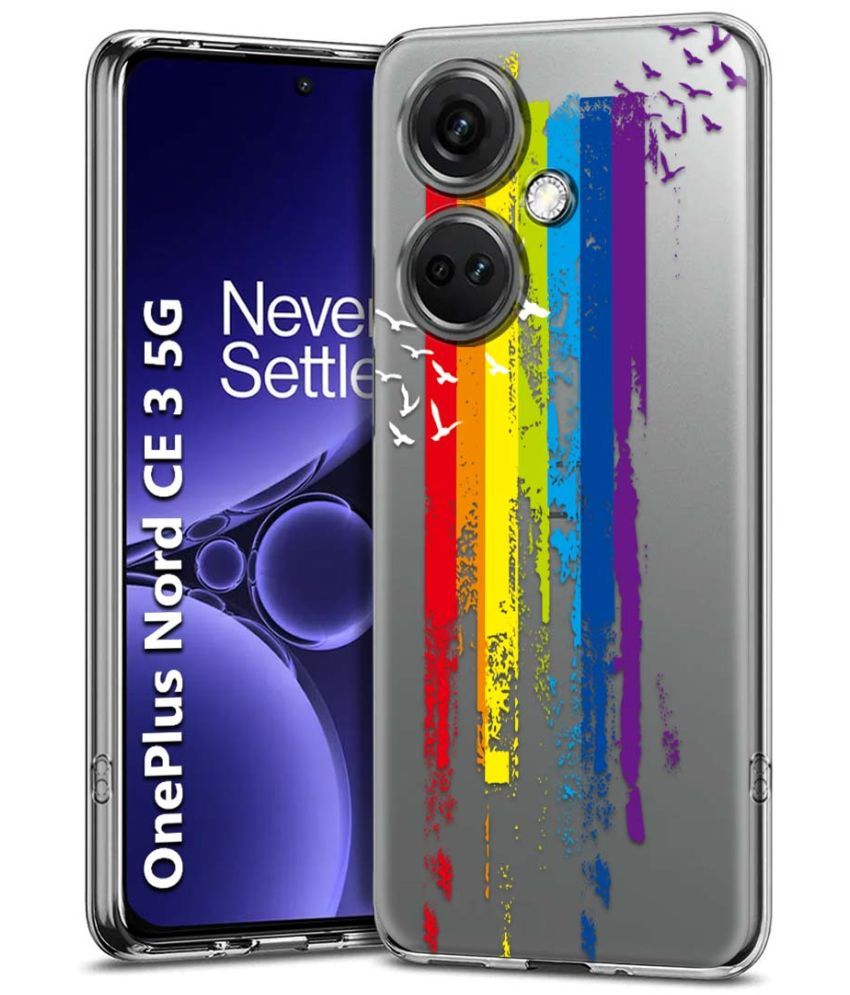     			Fashionury Multicolor Printed Back Cover Silicon Compatible For OnePlus Nord CE 3 5G ( Pack of 1 )