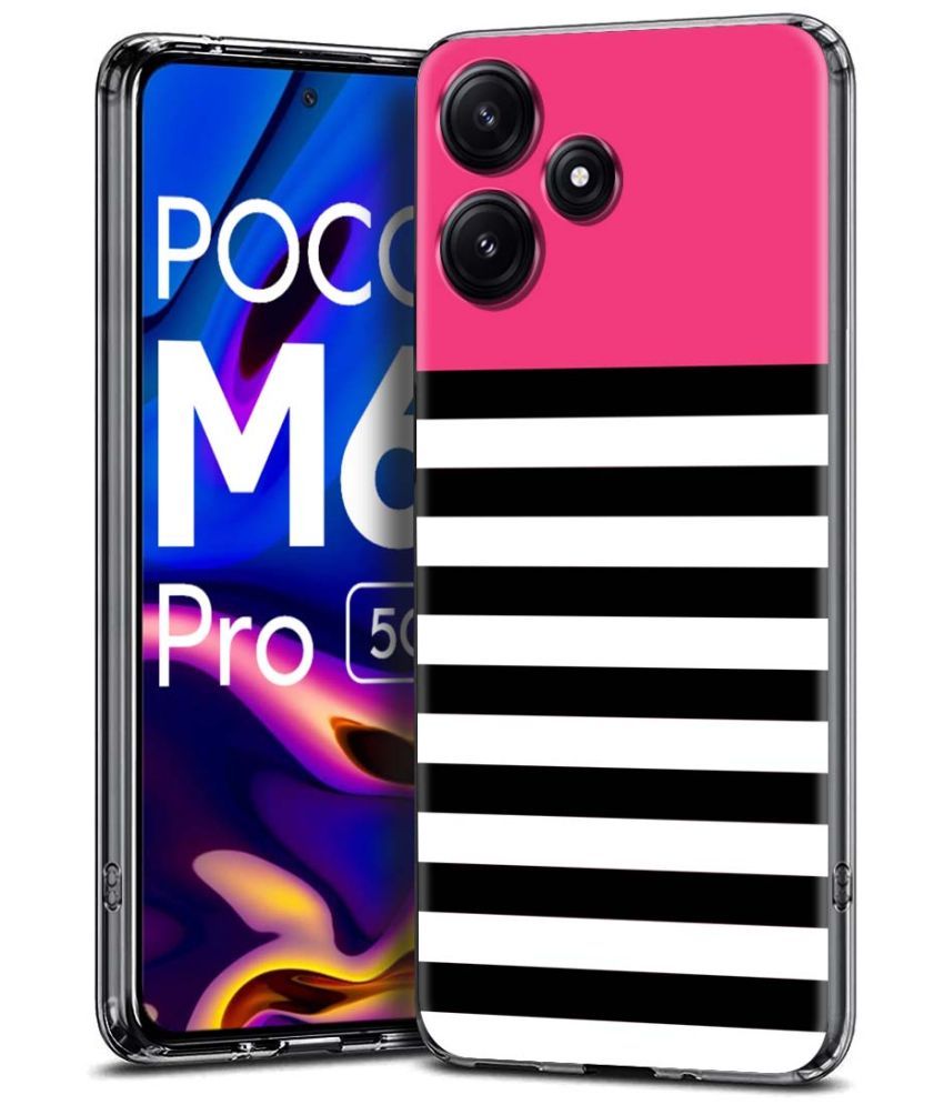     			Fashionury Multicolor Printed Back Cover Silicon Compatible For Poco M6 Pro ( Pack of 1 )