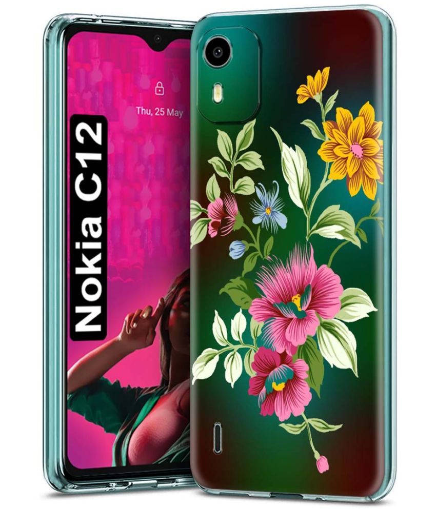     			Fashionury Multicolor Printed Back Cover Silicon Compatible For Nokia C12 ( Pack of 1 )