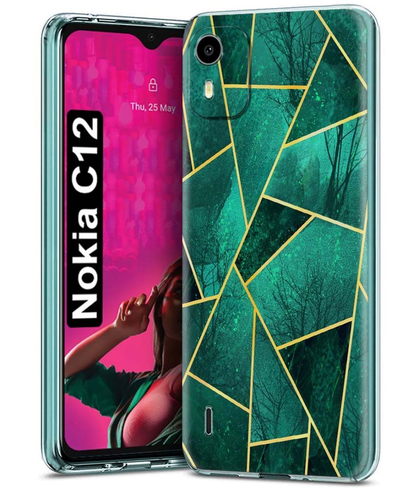     			Fashionury Multicolor Printed Back Cover Silicon Compatible For Nokia C12 ( Pack of 1 )