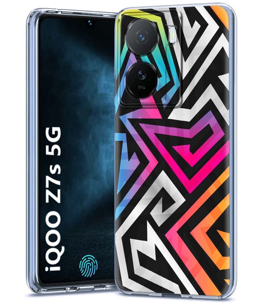     			Fashionury Multicolor Printed Back Cover Silicon Compatible For iQoo Z7s 5G ( Pack of 1 )