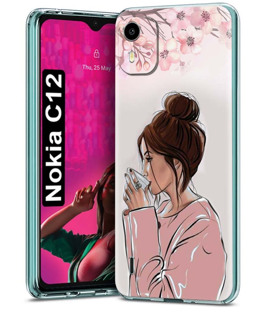     			Fashionury Multicolor Printed Back Cover Silicon Compatible For Nokia C12 ( Pack of 1 )