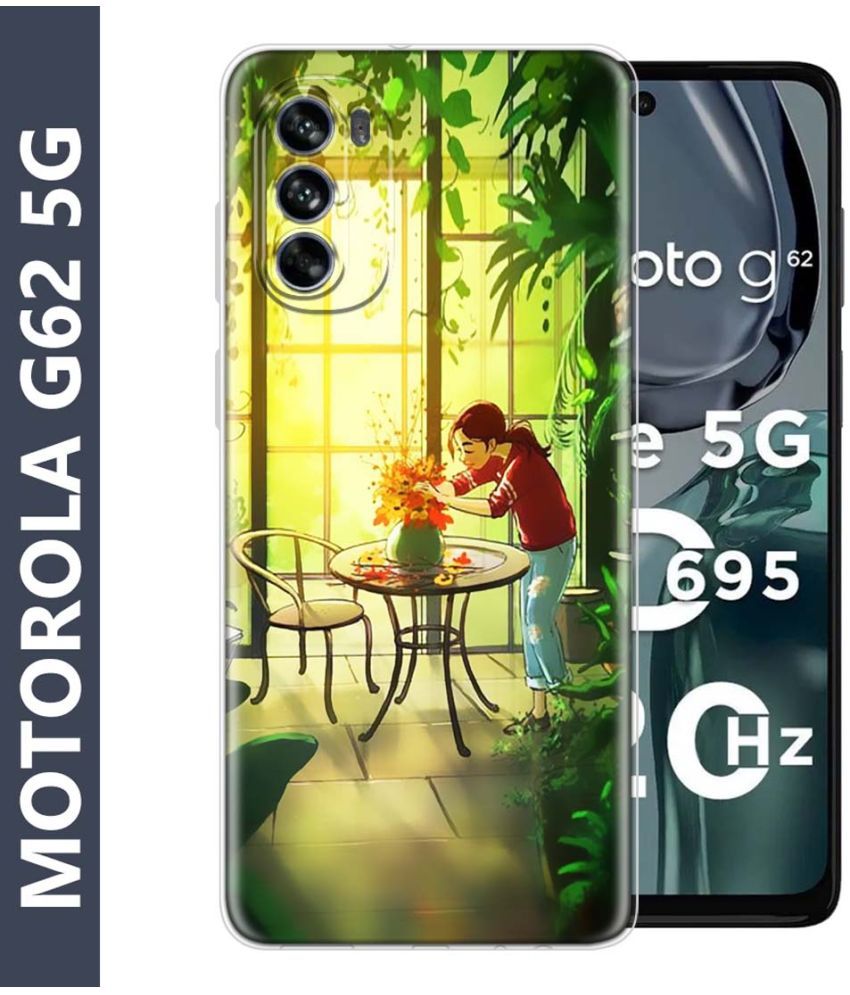     			Fashionury Multicolor Printed Back Cover Silicon Compatible For Motorola G62 5G ( Pack of 1 )