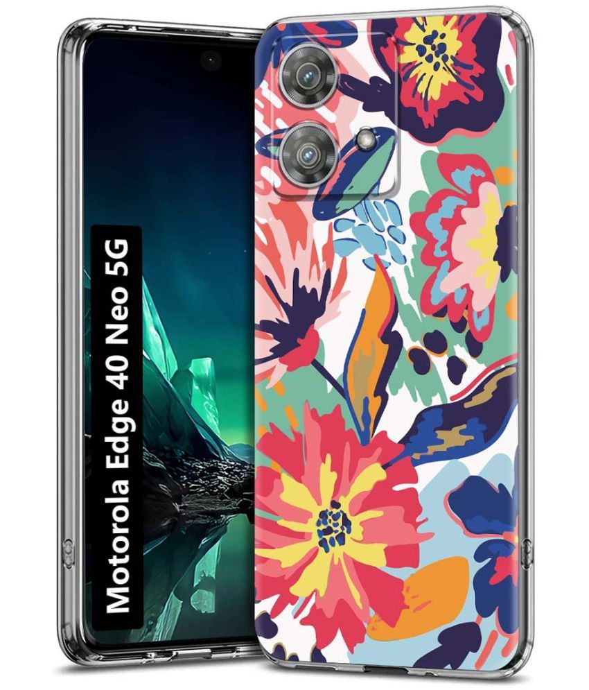     			Fashionury Multicolor Printed Back Cover Silicon Compatible For Motorola Edge 40 Neo 5G ( Pack of 1 )