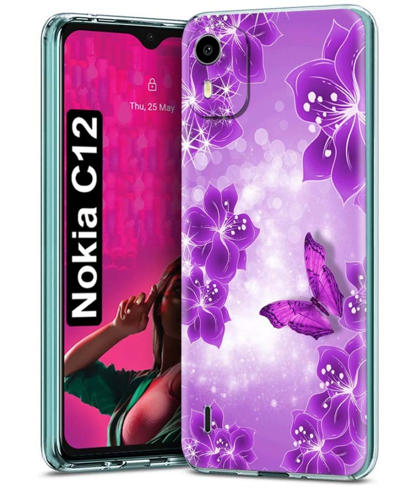     			Fashionury Multicolor Printed Back Cover Silicon Compatible For Nokia C12 ( Pack of 1 )