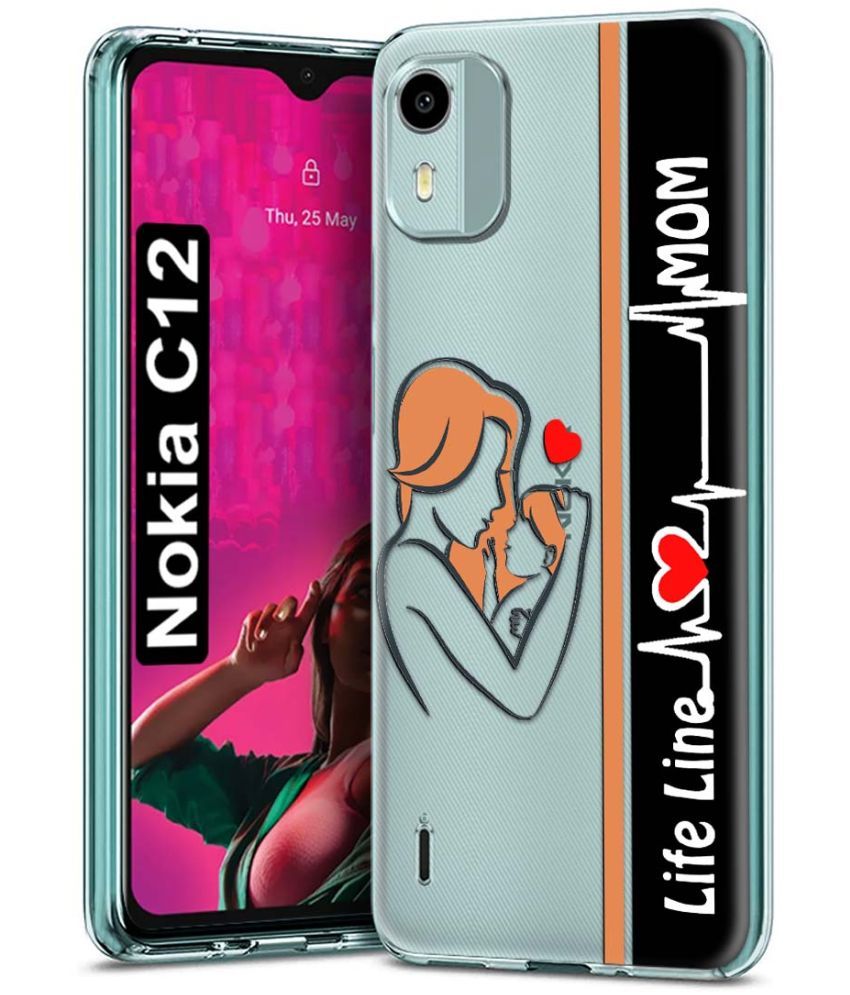     			Fashionury Multicolor Printed Back Cover Silicon Compatible For Nokia C12 ( Pack of 1 )