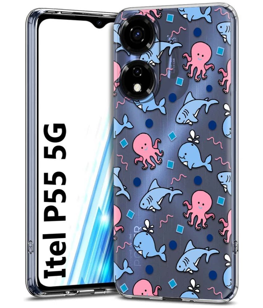     			Fashionury Multicolor Printed Back Cover Silicon Compatible For Itel P55 5G ( Pack of 1 )