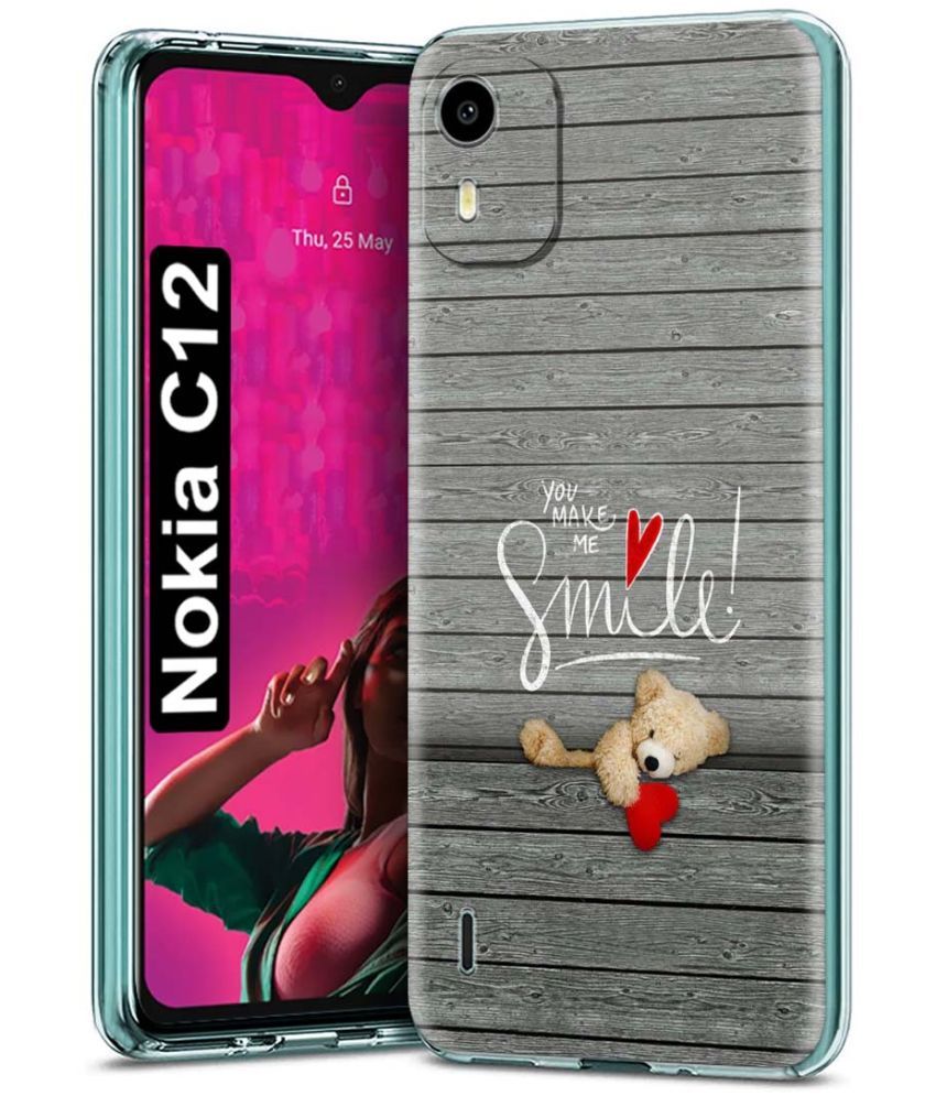     			Fashionury Multicolor Printed Back Cover Silicon Compatible For Nokia C12 ( Pack of 1 )