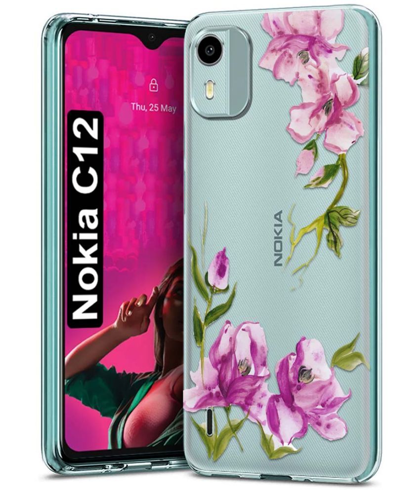     			Fashionury Multicolor Printed Back Cover Silicon Compatible For Nokia C12 ( Pack of 1 )