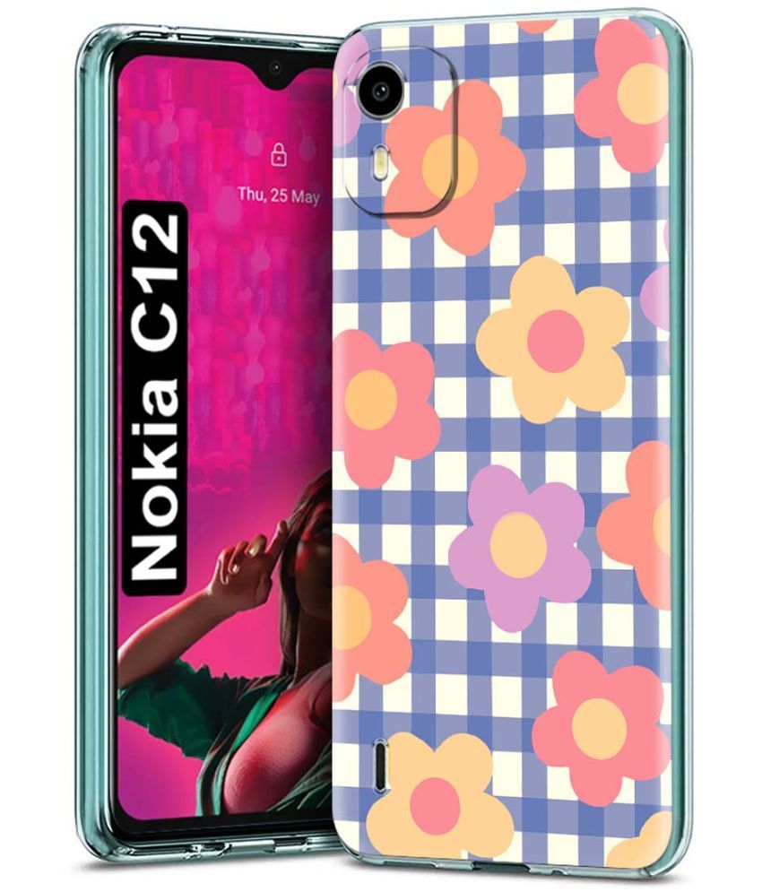     			Fashionury Multicolor Printed Back Cover Silicon Compatible For Nokia C12 ( Pack of 1 )