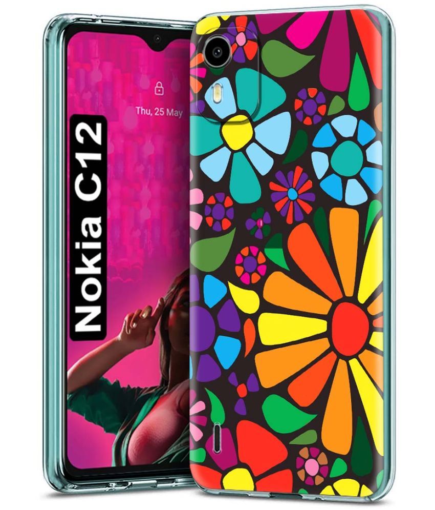     			Fashionury Multicolor Printed Back Cover Silicon Compatible For Nokia C12 ( Pack of 1 )