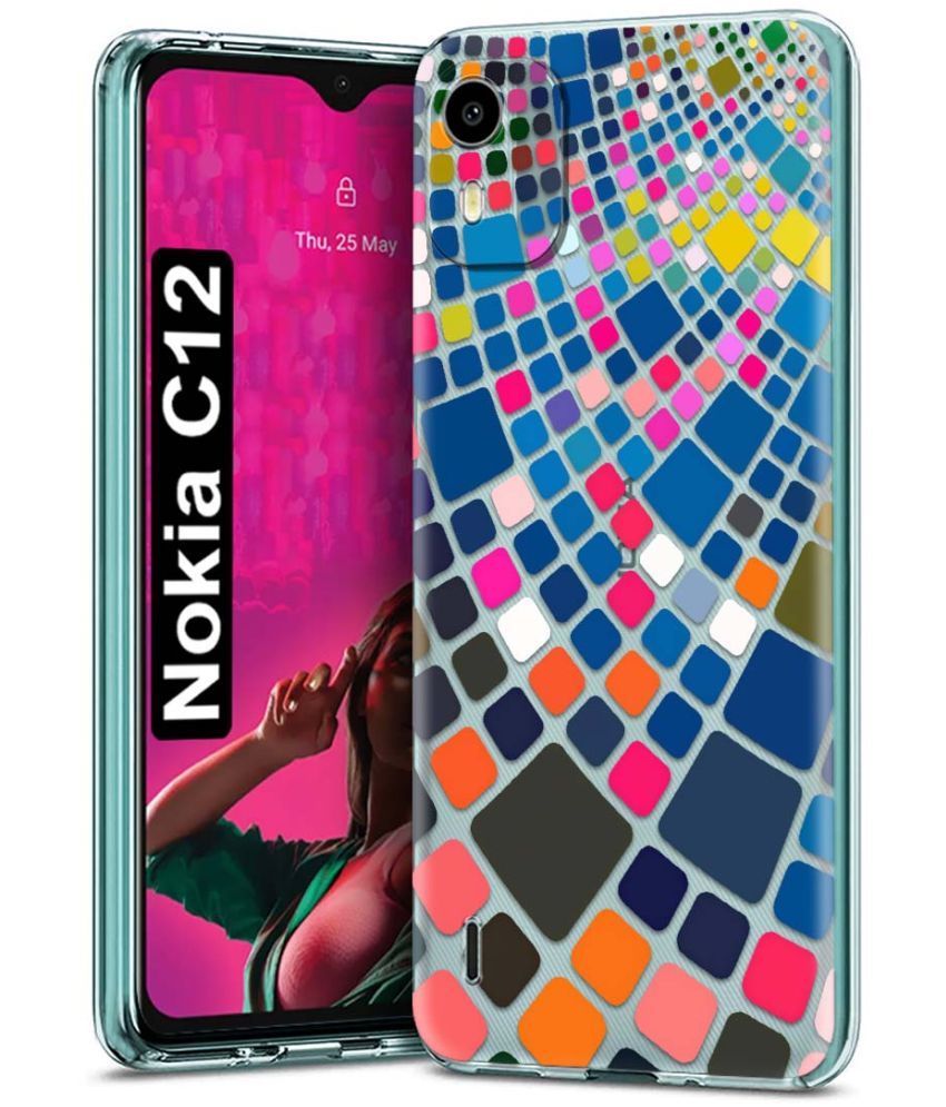     			Fashionury Multicolor Printed Back Cover Silicon Compatible For Nokia C12 ( Pack of 1 )