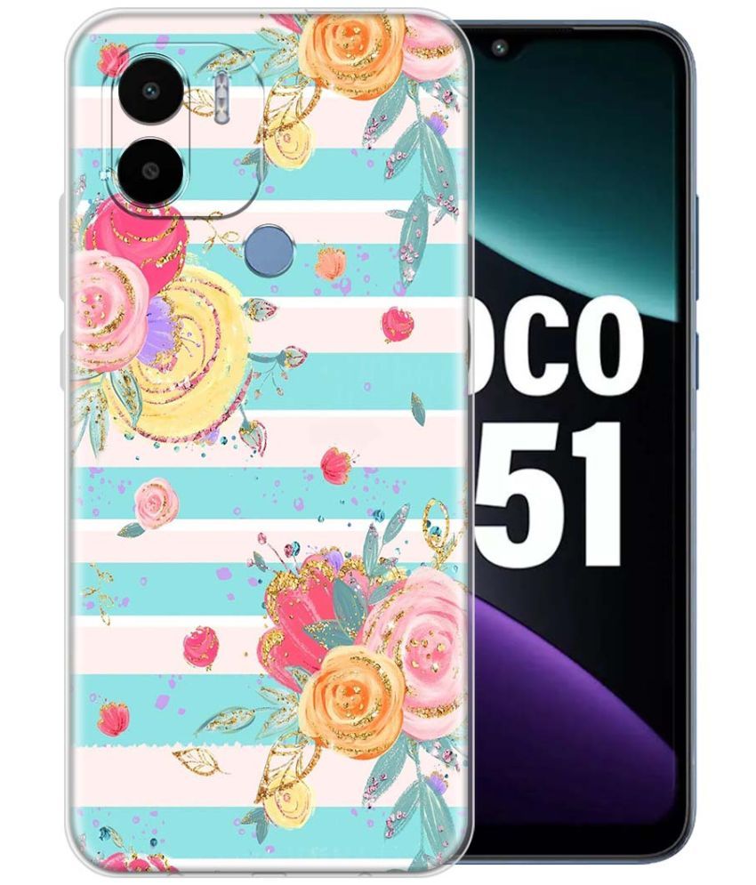     			Fashionury Multicolor Printed Back Cover Silicon Compatible For Poco C51 ( Pack of 1 )