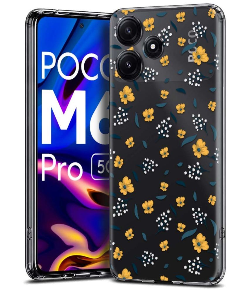     			Fashionury Multicolor Printed Back Cover Silicon Compatible For Poco M6 Pro ( Pack of 1 )