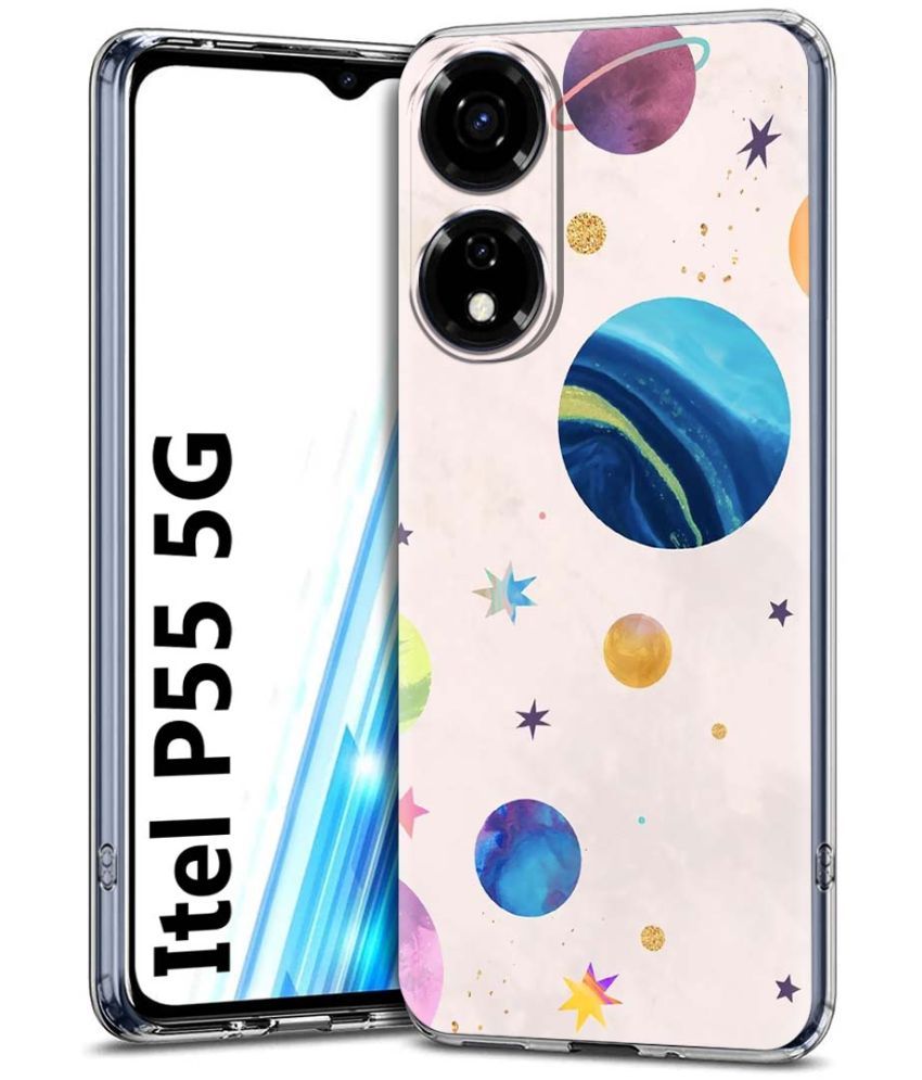     			Fashionury Multicolor Printed Back Cover Silicon Compatible For Itel P55 5G ( Pack of 1 )