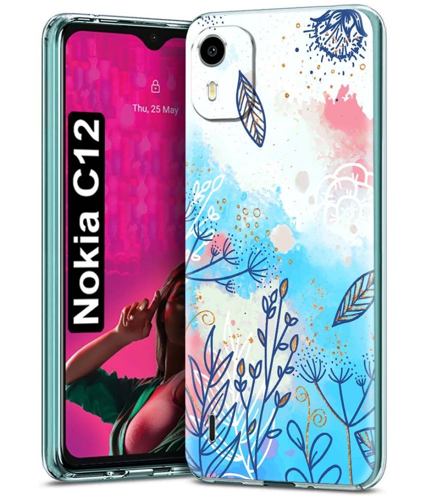     			Fashionury Multicolor Printed Back Cover Silicon Compatible For Nokia C12 ( Pack of 1 )