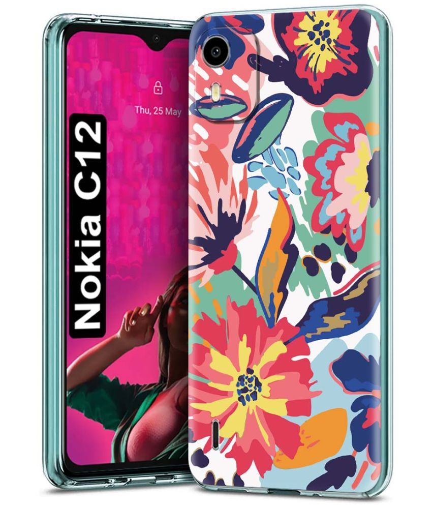     			Fashionury Multicolor Printed Back Cover Silicon Compatible For Nokia C12 ( Pack of 1 )