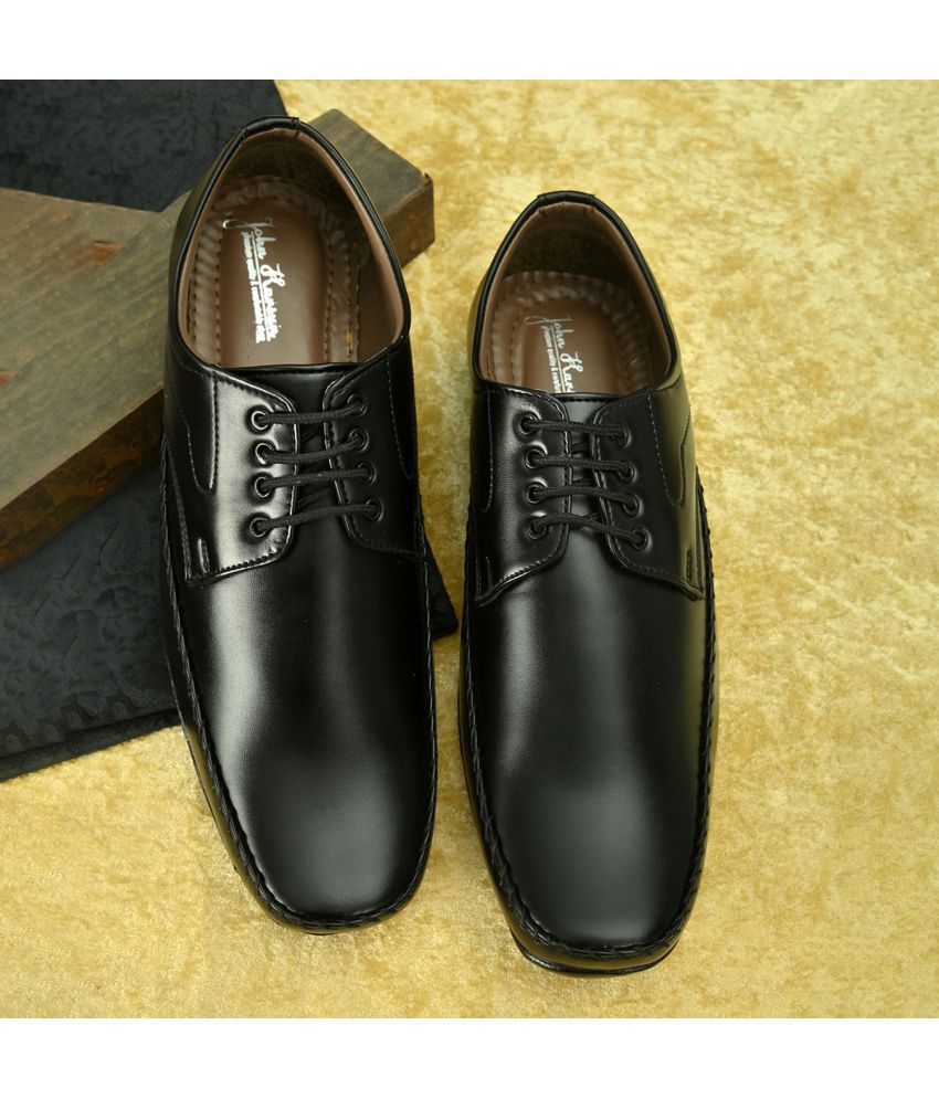     			John Karsun Black Men's Derby Formal Shoes