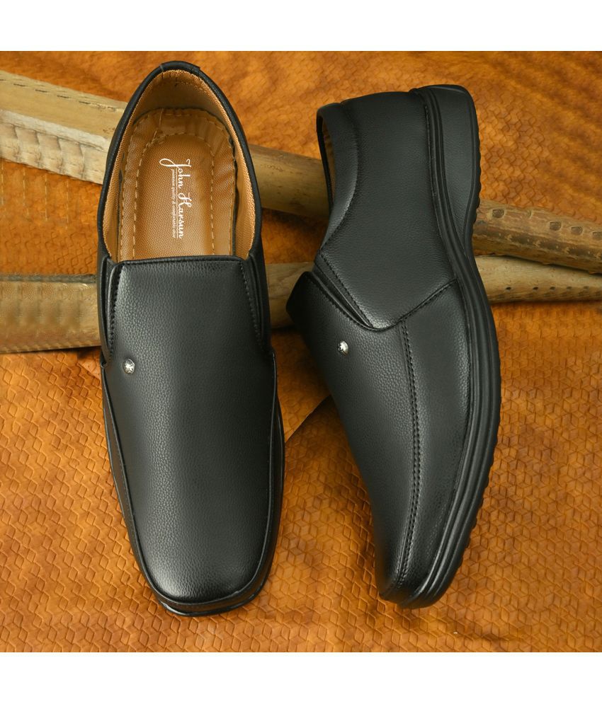     			John Karsun Black Men's Slip On Formal Shoes