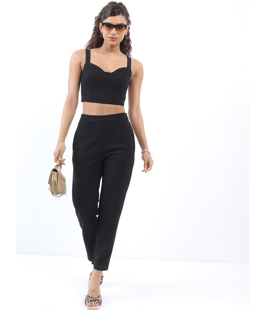     			Ketch Black Solid Pant Top Set