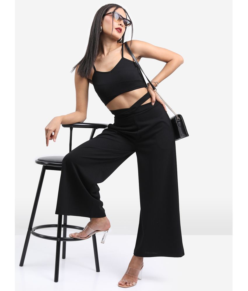     			Ketch Black Solid Pant Top Set