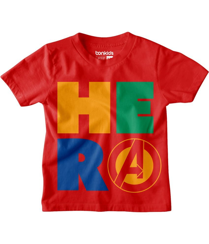     			BONKIDS Multi Color Cotton Boy's T-Shirt ( Pack of 1 )