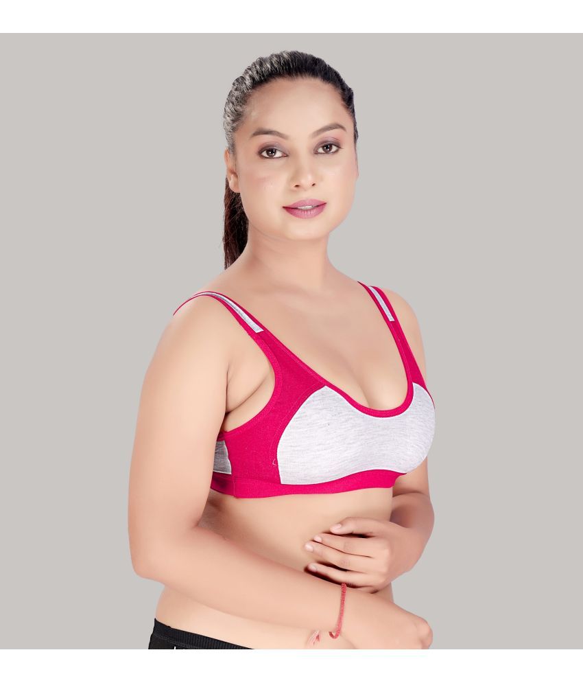     			HAYA Pink Cotton Non Padded Women's Everyday Bra ( Pack of 1 )