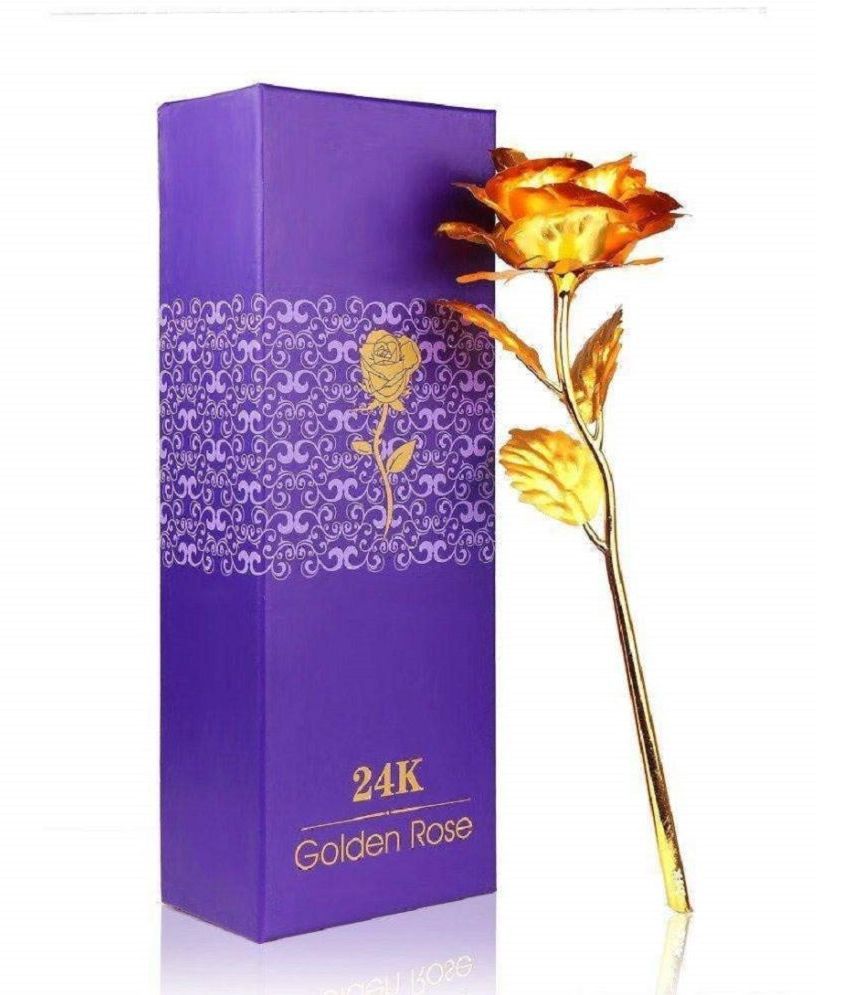     			KALPVRUKSH ENTERPRISE - Gold Rose Artificial Flower ( Pack of 1 )