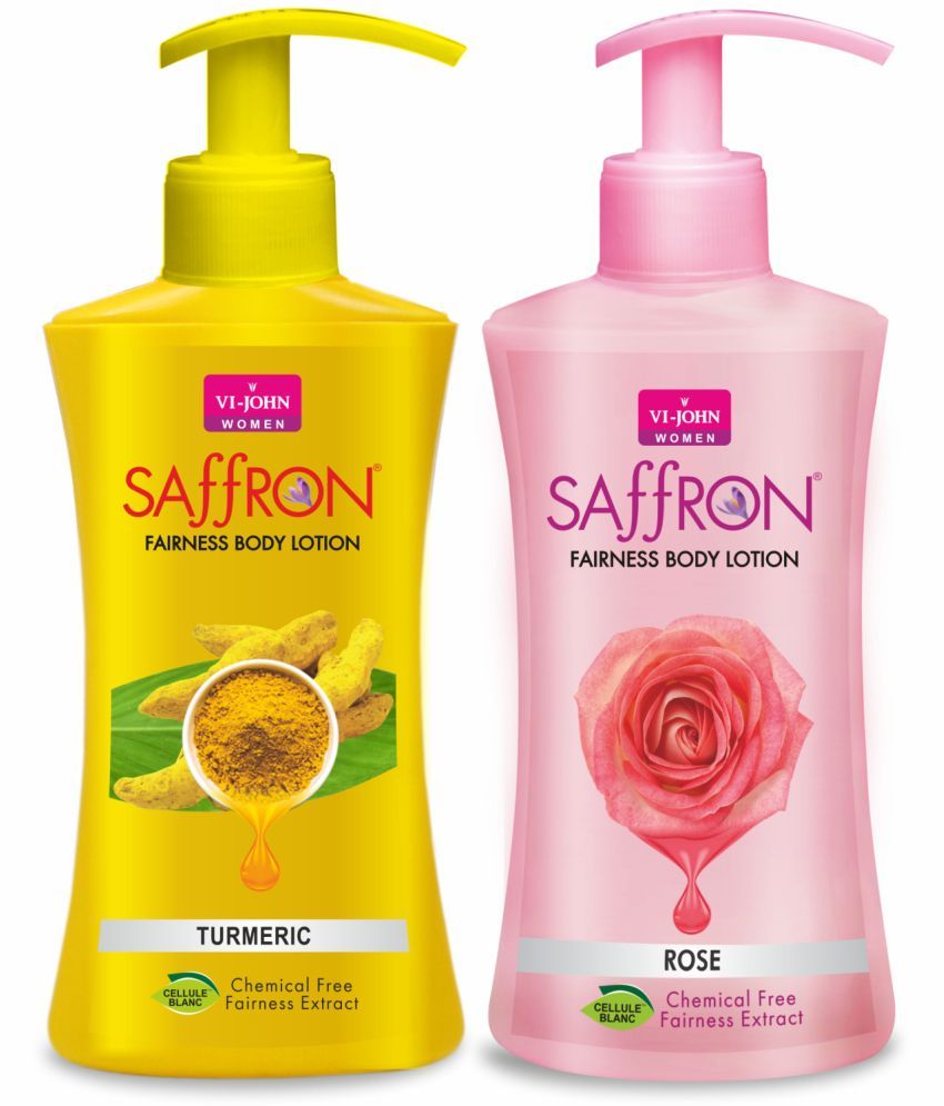     			VIJOHN Saffron Turmeric & Rose Fairness Chemical Free Body Lotion 250ml Each  Pack of 2