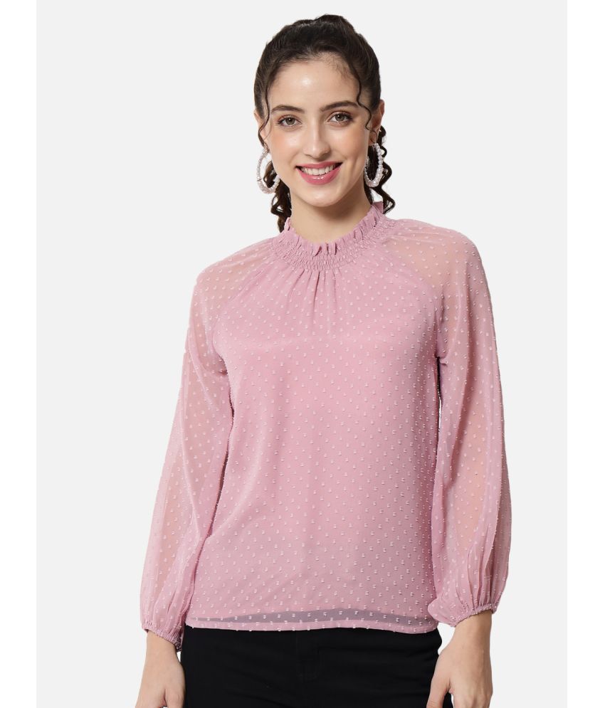     			ALL WAYS YOU Pink Georgette Women's Regular Top ( Pack of 1 )
