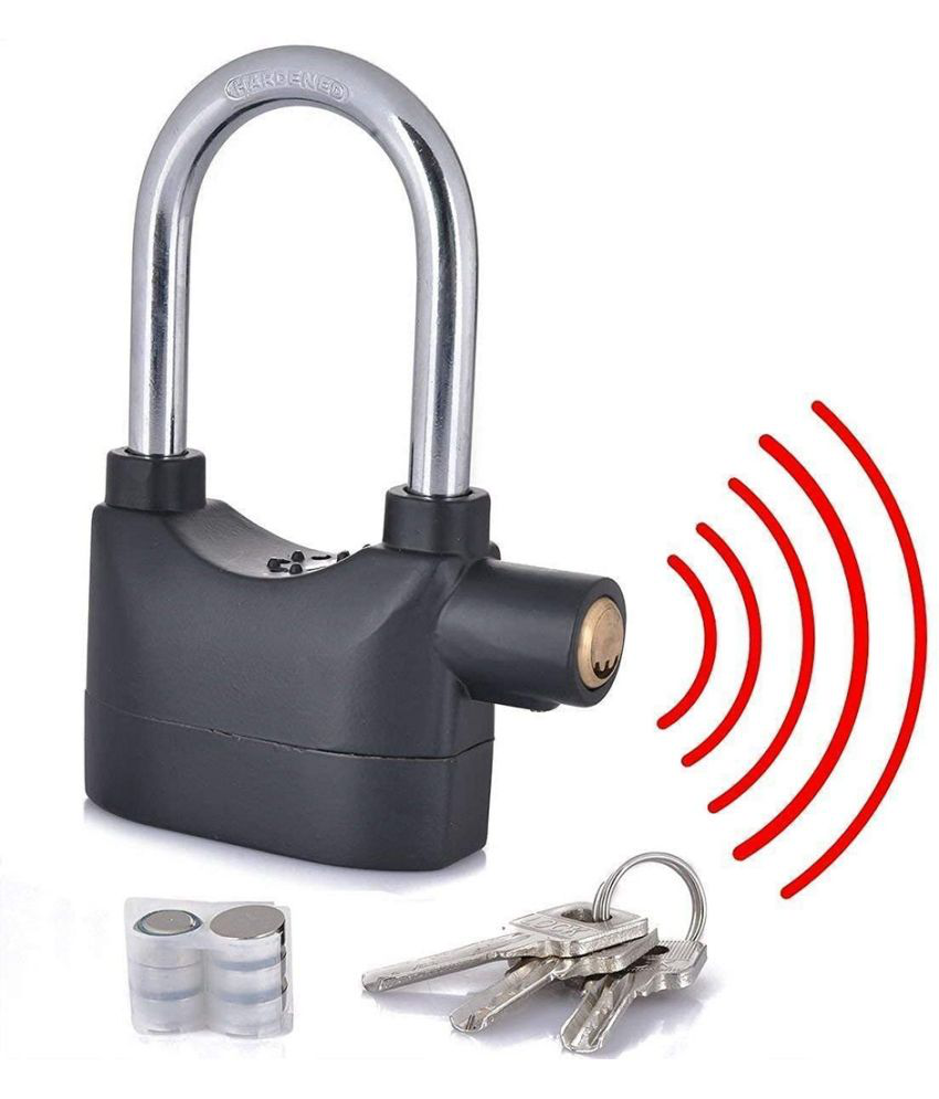     			Anti-Theft Security Pad Alarm Lock 3 Keys System Waterproof with Smart Alarm Siren Motion Sensor for Door Gate Home Cycle Shop Office Shutter and Bikes
