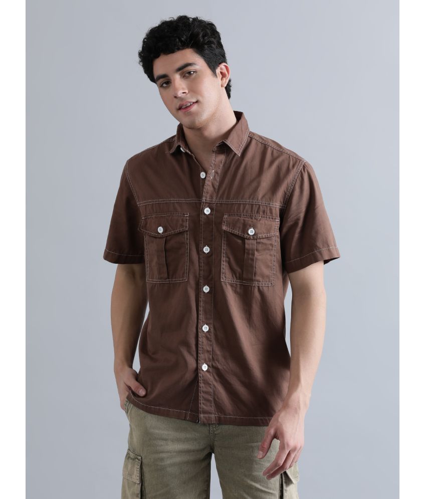     			Bene Kleed 100% Cotton Regular Fit Solids Half Sleeves Men's Casual Shirt - BROWN ( Pack of 1 )
