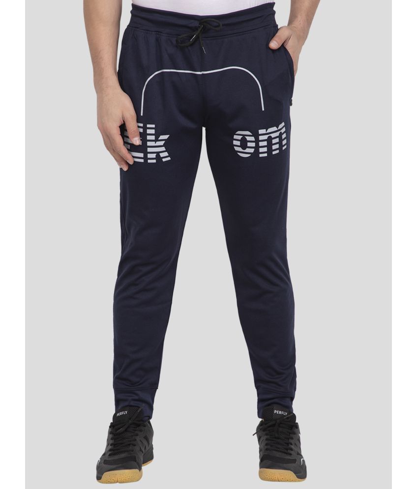     			EKOM Navy Blue Lycra Men's Trackpants ( Pack of 1 )