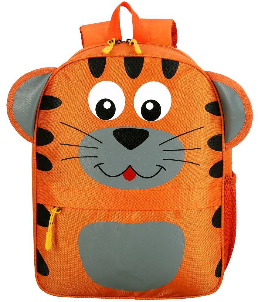     			Giraffe Orange Polyester Backpack For Kids