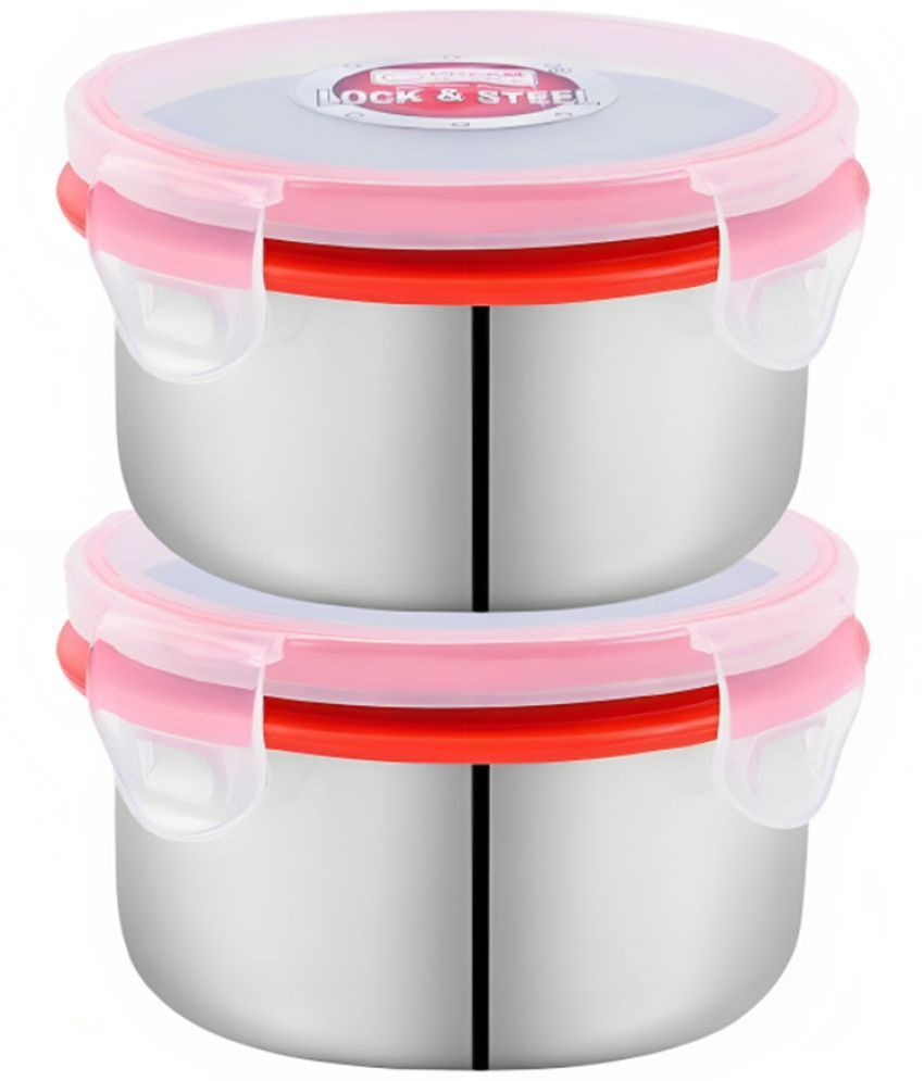     			HOMETALES Stainless Steel Kitchen Containers/Tiffin/Lunch Box,350ml each (2U)