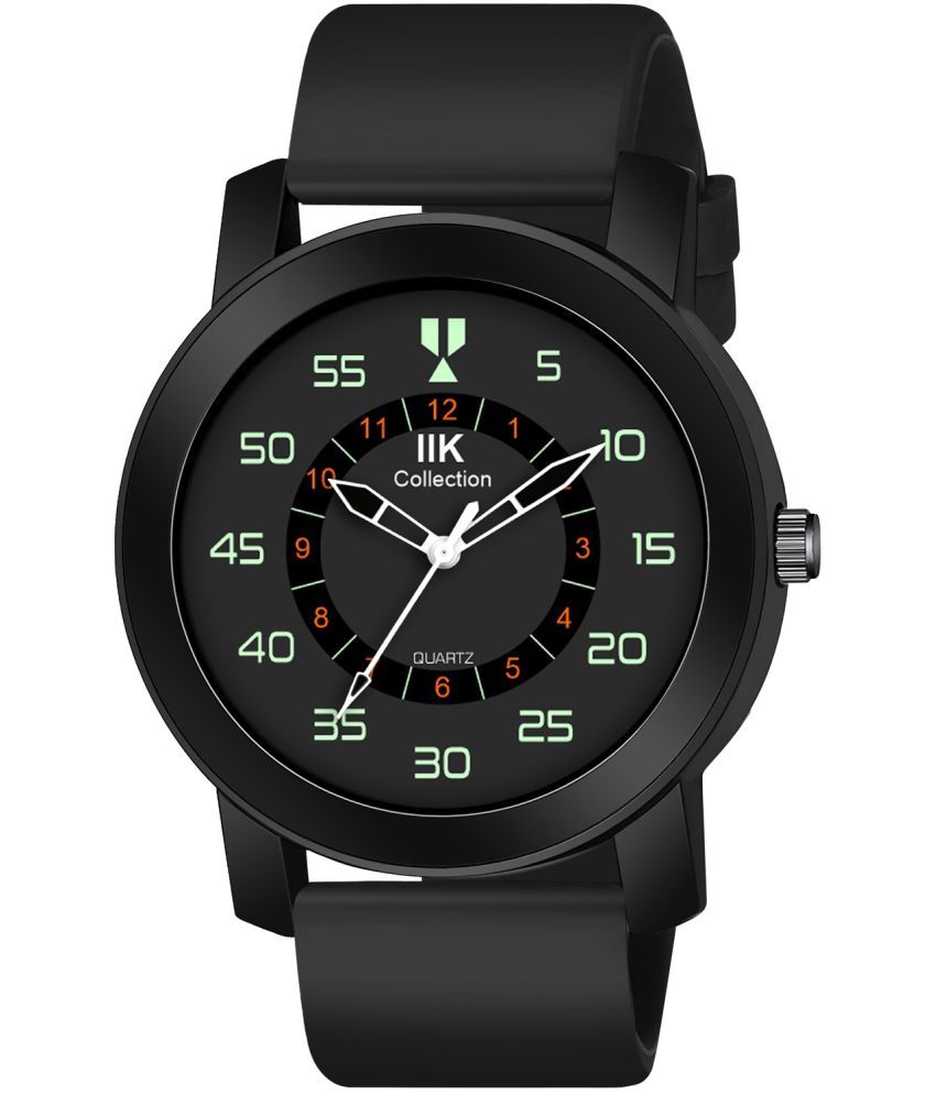     			IIK COLLECTION Black Silicon Analog Men's Watch