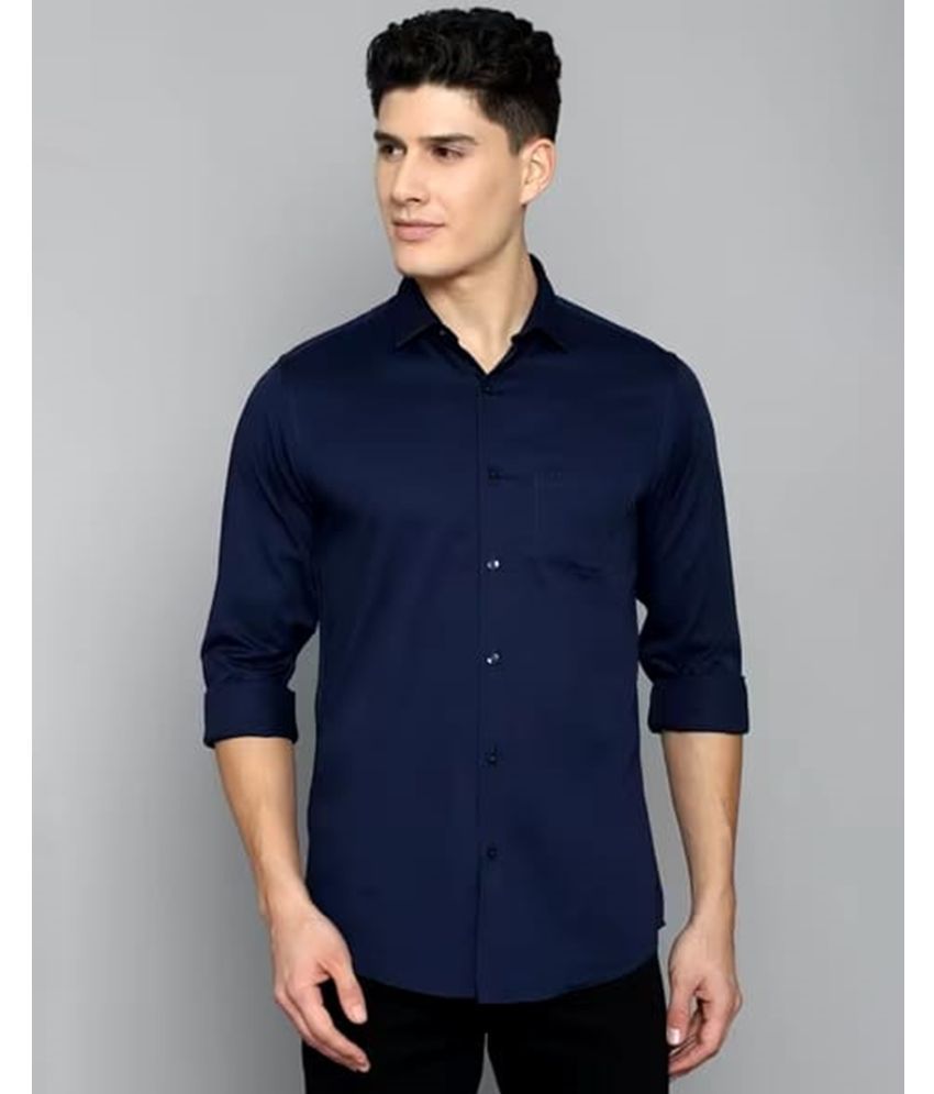     			JB JUST BLACK Cotton Blend Slim Fit Solids Full Sleeves Men's Casual Shirt - Navy ( Pack of 1 )