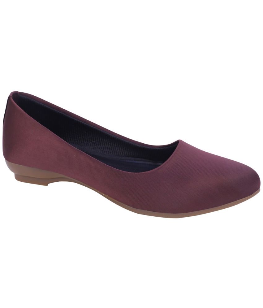     			NATSHUZ Brown Women's Casual Ballerinas