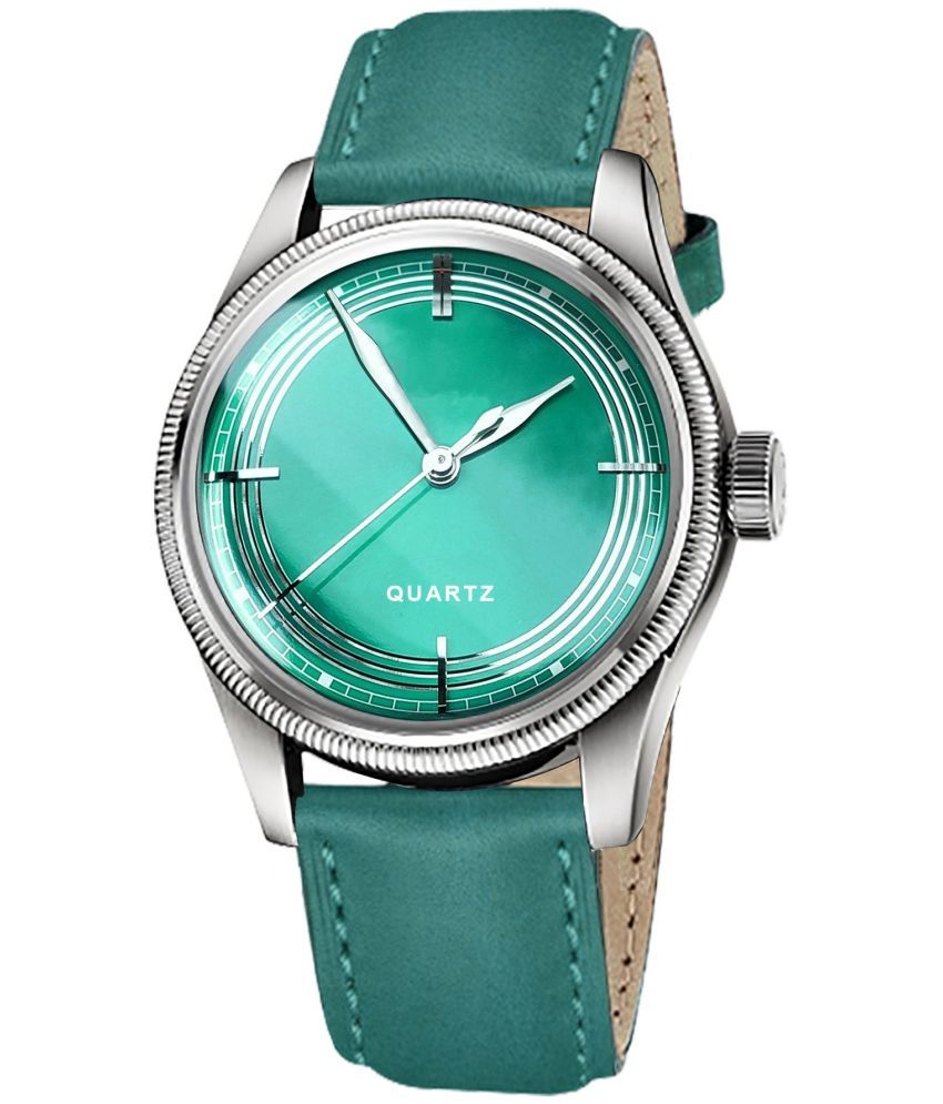     			Newman Green Leather Analog Men's Watch