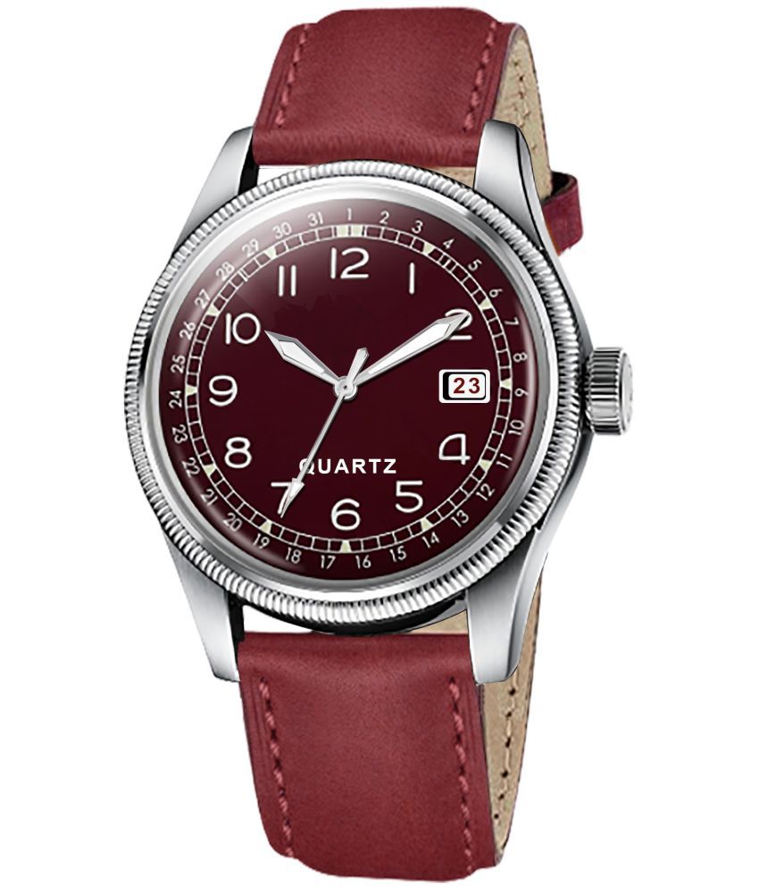     			Newman Red Leather Analog Men's Watch