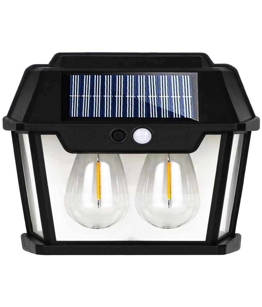     			Solar Wall Lights outdoor, Wireless Solar Wall Lantern with 3 Modes & Motion Sensor, Waterproof Exterior Lighting.( Black ).