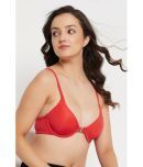 Clovia Nylon Heavily Padded Women's Plunge Bra ( Red )