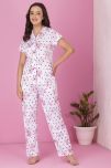 Clovia White Cotton Women's Nightwear Nightsuit Sets ( Pack of 2 )