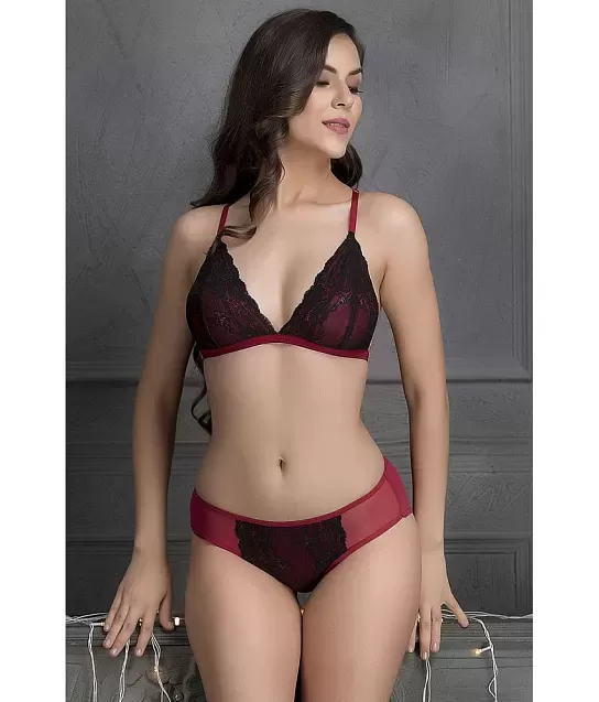 D Naked Poly Satin Bra and Panty Set - Buy D Naked Poly Satin Bra and Panty  Set Online at Best Prices in India on Snapdeal