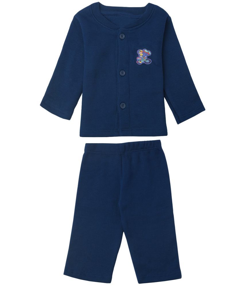     			Amul Bodywarmer Premium Blue Front Open Full Sleeves Upper & Lower Thermal Set for Unisex/Kids/Baby - Pack of 1