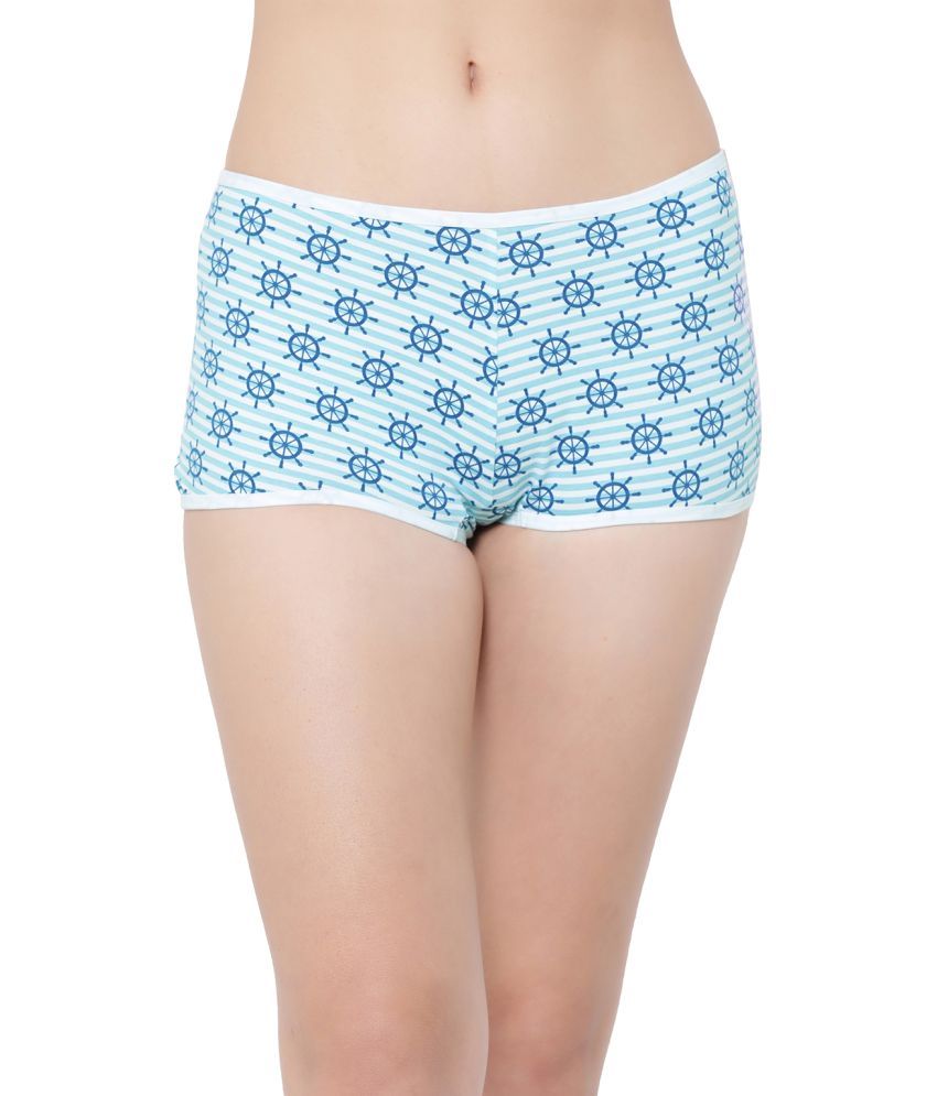     			Clovia Cotton Printed Women's Boy Shorts ( Blue )